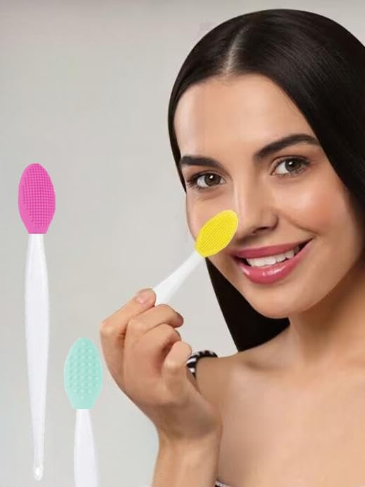 1 escova de limpeza de nariz, escova de cravos, escova de limpeza facial dupla face,