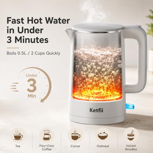Tetera eléctrica de acero inoxidable 1.7L con apagado automático miniatura 2