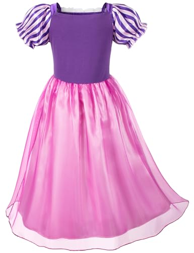 Disfraz completo de princesa Rapunzel para niñas miniatura 4