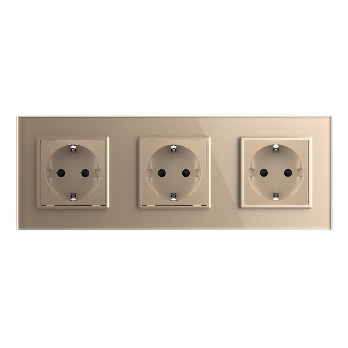 Livolo VL C7C1EU 13 VL C7 SR 13 5   Presa Schuko singola da parete per UP con cornice in vetro di cristallo color oro