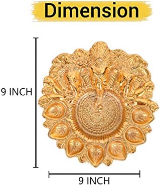 Frienemy Presents Diwali Gift Set -Ganesha Diya - Pack of (Diya Oil Lamp, Floating Wax Diya Candles Tealight, Shubh Labh Toran Door Hanging Decoration, Lakshmi Charan #Frienemy-445