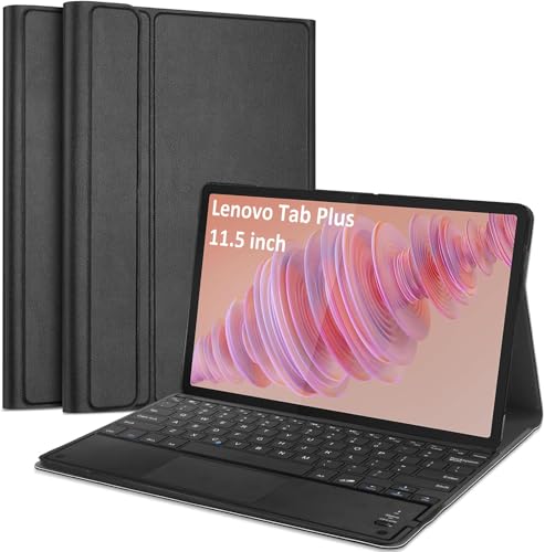 Image of HOM Tri Fold Wireless Bluetooth Keyboard with Trackpad /Touchpad Tablet Cover Case for Lenovo Tab Plus 11.5 inch