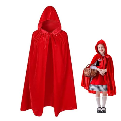 Dinghaole Rouge Cape à Capuche,Cape Rouge Halloween Capuche Cape, Magicien Cape Capuche Adultes,Déguisement de Vampire, Vampire Rouge Cape,pour Carnaval Halloween...