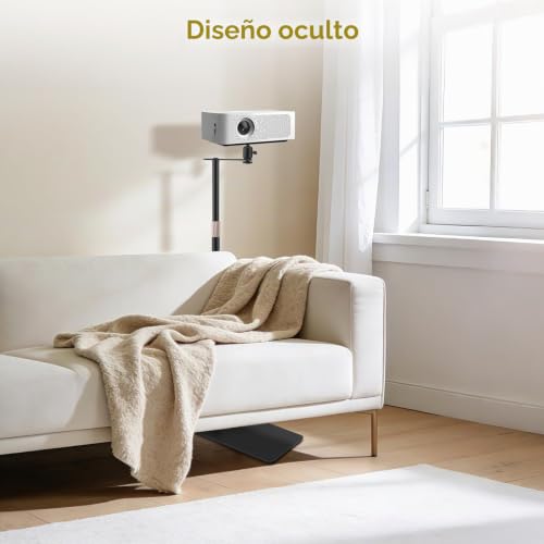 Miniatura 6 de Soporte Para Proyector, Sofá Contra La Pared, Soporte De Suelo Oculto Para Proyector Con Altura Ajustable De 30 A 130cm, Giratorio 360 , Capacidad De Carga De Hasta 5kg Para Hogar Oficina Estudio