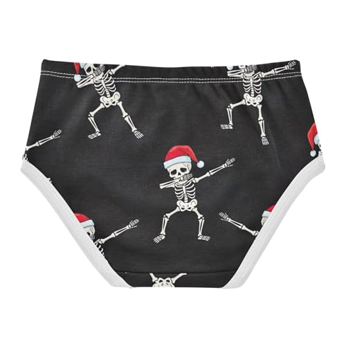 Girls Underwear Toddlers 2t Cotton Little Girl Panties Stylish Briefs Underpants Skeletons Red Hats Christmas Black2