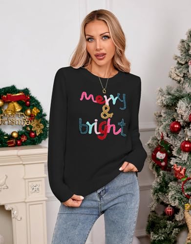 Image of Womens American Flag Sweater Crew Neck Casual Pullover Sweater