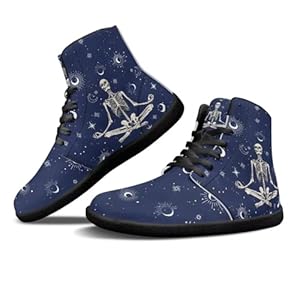 PU Leather Shoes Fashion Cozy Lace Up High Top Sneakers Outdoor Non Slip Lightweight Cozy Breathable Barefoot Shoes for Walking