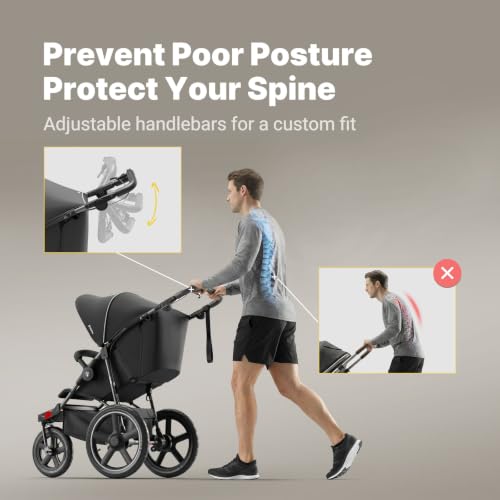 Image of Jogging Stroller with All-Terrain Frame, 12 inch /16 inch Inflatable Tires