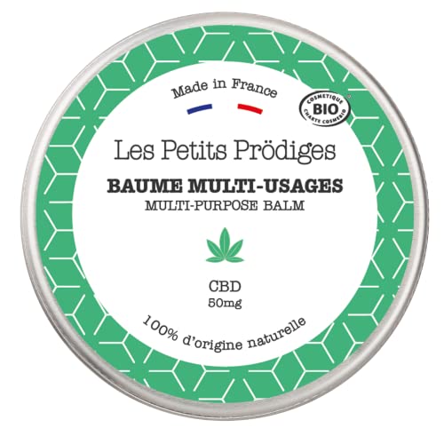 Baume Multiusage au CBD 30ml - Soin Nourrissant Corps, Visage, Lèvres et Cheveux - 100% Naturel - Fabriqué en France - Tout Type de Peau - Certifié BIO - Emballage Recyclable - LES PETITS PRODIGES Cover