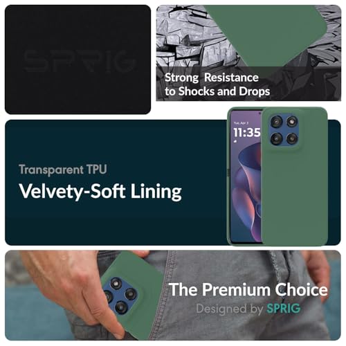 Image of SPRIG Compatible with Moto Edge 60 Stylus Premium SilkTone Back Cover Drop Tested Shock Proof Mobile Case for Men, Women, Boys and Girls with Camera Protection (Forest Green)