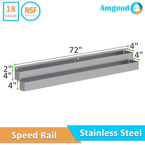 Image of 72 in. Double Tier Stainless Steel Speed Rail Rack for Commercial Bars, NSF