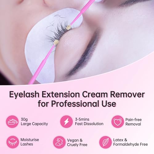 Beauty7 Wimpernkleber Entferner Cream Wimpernverlängerungslöser Beige Wimpernkleber Lösemittel wimpern extension Entferner Remover Cream 30ml