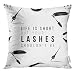Golee Throw Pillow Cover Makeup Artist with Life is Short But Your Lashes Shouldn't Be Text Mascara Wand Eyeliner Stroke Woman Decorative Pillow Case Home Decor Square 20x20 Inches Pillowcase