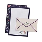 DIKACA 6 juegos Papeles de Carta con Estampado Floral Colorido y Ligero Papelería Decorativa para Cartas Invitaciones y Correspondencia