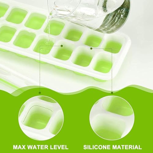 Ice Cube Trays, 4 Packs Ice Cube Moulds with No-Spill Removable Lid, Easy-Release Silicone and Flexible Ice Trays for Freezer, Whiskey, Cocktail and Drink - Image 4