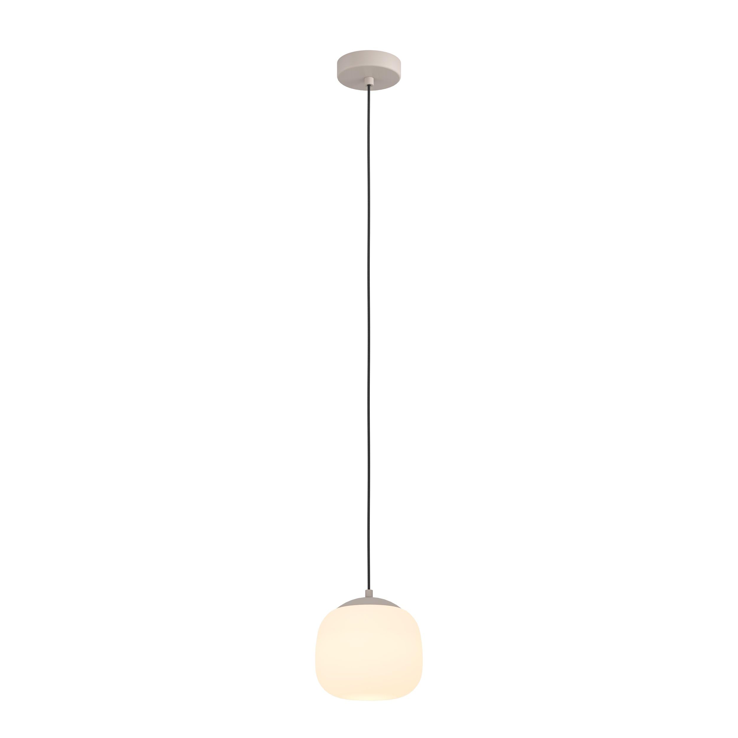 Eglo Pendant Lamp Cominio, Single-Flame Light Above Dining Table, Room Made of Frosted Glass and Metal in Taupe, Fixture with E27 Socket, Ø 18.5 cm — image 1