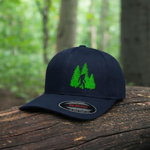 Image of Flexfit Left Side Panel Woods Bigfoot A Embroidery Hats for Men & Women