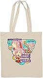 Kinky Hentai Meaty Sauce Pizza Girl Bolso tote de algodón natural Blanco One Size