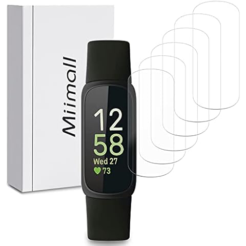 [6 Pack] Miimall Screen Protector Compatible with Fitbit Inspire 3, Soft Flexible TPU Film [Self-healing] [HD Clear] [Anti-scratch] [Bubble-free] Screen Protective Film for Fitbit Inspire 3 Cover