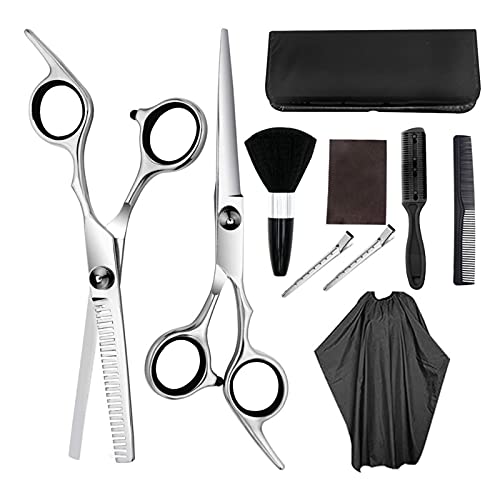 Ciseaux pour cheveux clairsemés de 6 pouces avec kit de ciseaux de coiffure et peigne noir