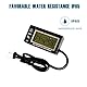 Runleader Digitaler LCD wasserdichter induktiver Drehzahlmesser mit Hintergrundbeleuchtung Betriebsstundenzähler Thermometer für alle Benzinmotoren ATV
