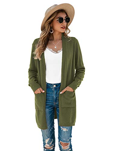 Image of TASAMO Cardigan Sweaters for Women Long Sleeve Open Front Casual Knit Fall Coat Oversized Soft Outwear with Pockets