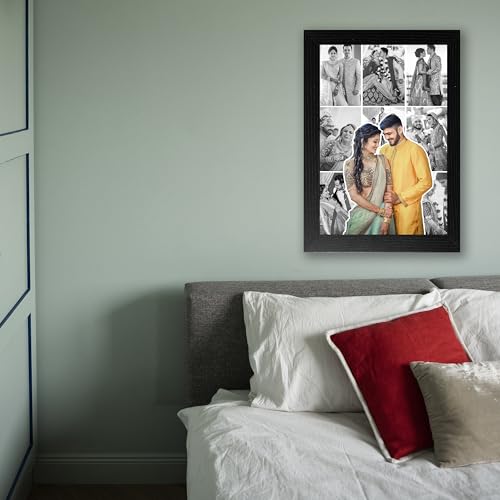 Image of Shrikant Art Personalized Wedding Photo Frame Collage | Custom Couple Photo Frame | Anniversary Frame for Husband Wife | Romantic Wall Decor Frame