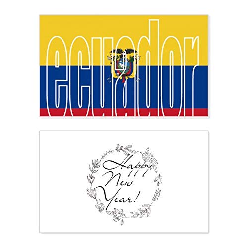 Tarjeta conmemorativa de Año Nuevo con bandera de Ecuador para colección