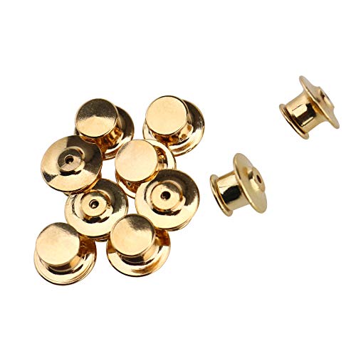 SING F LTD 10pcs Metal Locking Flathead Lapel Pin Back Clutch Clasp Fastener Spring Loaded No Tool Required