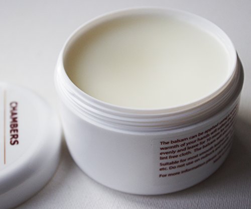 El Bálsamo Acondicionador y Restaurador Natural para Cuero de Chambers en envase de 200ml es adecuado para todos los cueros blandos y perfecto para los Sofás de piel teñidos con Anilina
