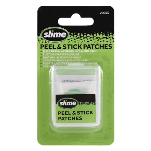 Slime 20053 Kit de Parches Skab para Bicicletas, Reparación de Pinchazos de Neumáticos con Cámara, Contiene 6 Parches y 1 Raspador Metálico