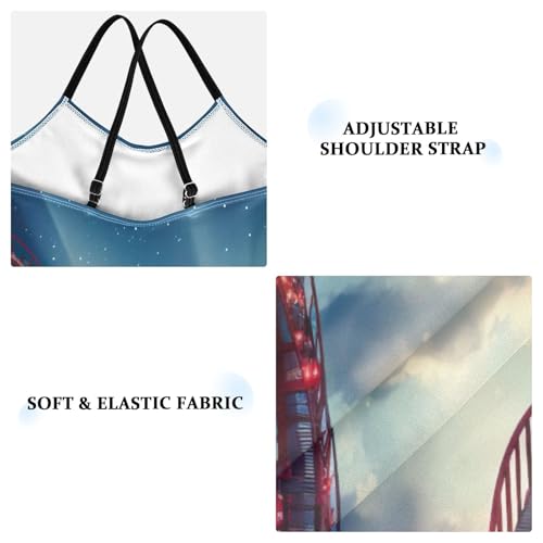 Kids Swim Suits Beach Apparel 3-10 Y with Adjustable Shoulder Strap, Red Roller Coaster3