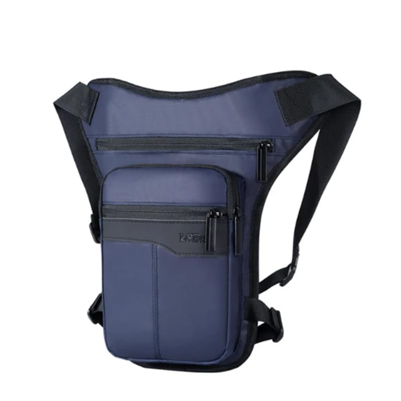 Sacoche moto jambe imperméable : sac banane de cuisse et hanche pour homme bleu