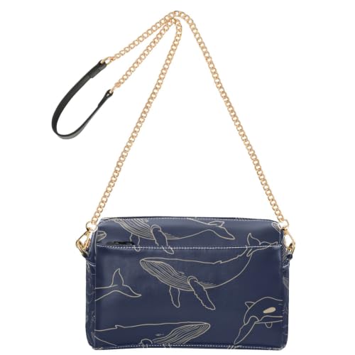 Sac à bandoulière pour femme Mnsruu sac à main cuir PU baleine lignes dorées chic - 4