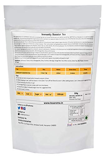 Image of Immunity Booster Tea with Ashwagandha | Natural Stress Relief & Energy-Boosting Herbal Tea | Supports Immune System, Promotes Wellness & Healthy Habits | 200g