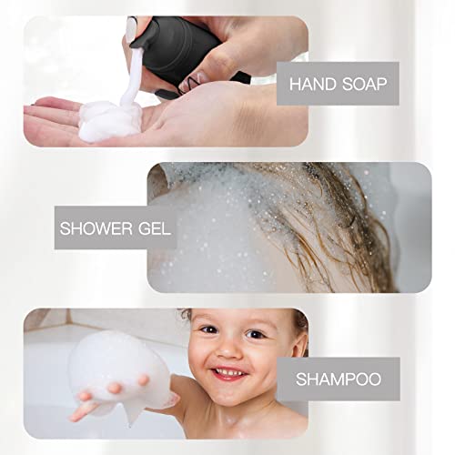 2oz Foam Bottle, Empty Travel Foaming Pump Dispenser for Hand Soap, Lash Cleanser, Shampoo (3PCS, Black)4