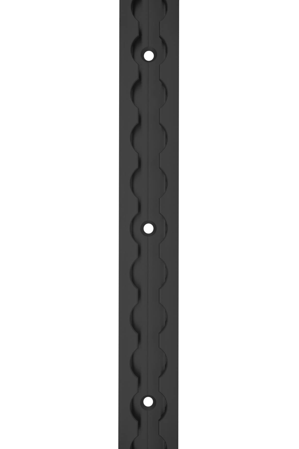 Airlineschiene 1000 mm schwarz, eckig, gebohrt für Transporter | Aluminium-Zurrschiene KTL-beschichtet, kompatibel mit Fittingen | Länge: 1000 mm; Breite: 34 mm; Höhe: 9,6 mm