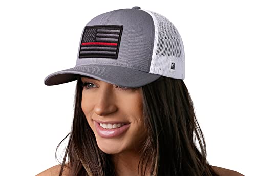 Image of HAKA American Flag Trucker Hat - USA Flag Mesh Snapback Cap for Men, Women & Golf, Patriotic Baseball Dad Hat