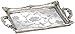 Dahlia Studios Floral Pattern 13" Wide Silver Mirrored Decorative Tray