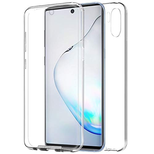 Mb Accesorios Samsung Galaxy Note 10 Plus Funda DE Silicona Delantera + Trasera Doble 100% Transparente