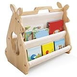 Valyrane Bibliothèque Enfant en Bois – Étagère Montessori pour Bébé et Petit Enfant | Petite Bibliothèque à Hauteur Adaptée, Stable et Sûre