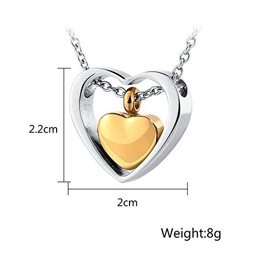 Collier urne cœur acier Beydodo étanche pour protéger les cendres - 2