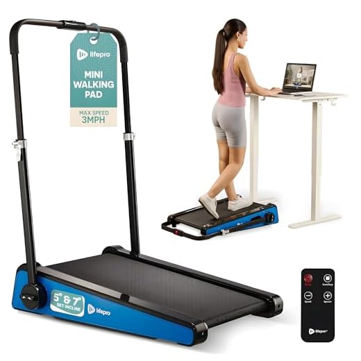 Mini tapete de caminhada portátil ifePro com guidão ajustável – Velocidade máxima de 7 km/h, mini esteira de caminhada de 76 cm, esteira compacta para mesa de trabalho pequena, peso máximo de 99,8 kg