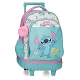 Joumma Disney Stitch Little Destruction Mochila Compact 2 Ruedas Turquesa Verde 32x45x21 cm PVC