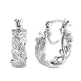 SHOP LC Weiße Diamant-Creolen 925 Silber platiniert