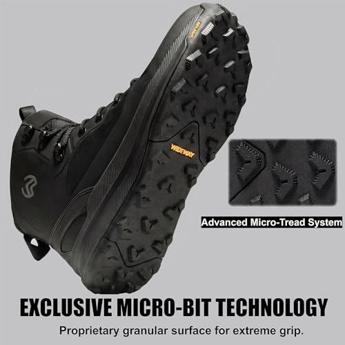 Men's Lightweight Tactical Boots with Side Zipper, Slip Resistant Work Boots for Men, Sneaker-Like Comfort Military Combat Boots for 12-Hour Shifts, Police, EMS, Motorcycle (Black) - Image 4