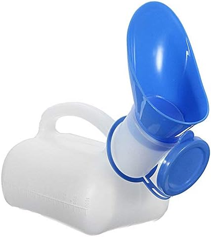 Unisex Potty Urinal for Car, Portable Urinal for Men and Women, Bedpans Pee Bottle, with a Lid and Funnel, Travel Urinal Kit for Home, Hospite, Camping Outdoor (White)