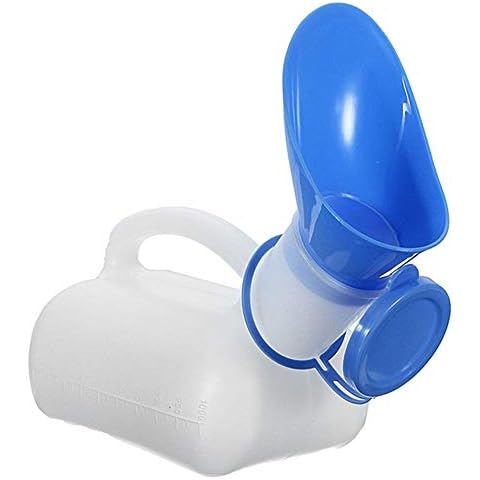 Unisex Potty Urinal for Car, Portable Urinal for Men and Women, Bedpans Pee Bottle, with a Lid and Funnel, Travel Urinal Kit for Home, Hospite, Camping Outdoor (White) Cover