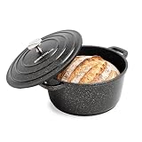 ESEVOLO Bräter mit Deckel Schmortopf Induktion 24 cm Dutch Oven Stil, 4,5 L