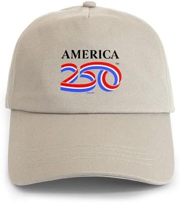 CafePress America250: Black Vertical Logo Adjustable Baseball Cap